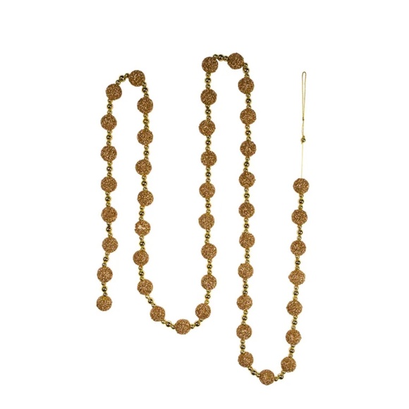 NEW Kurts S. Adler Gold Glitter Ball Garland - 9 Feet - Picture 2 of 3